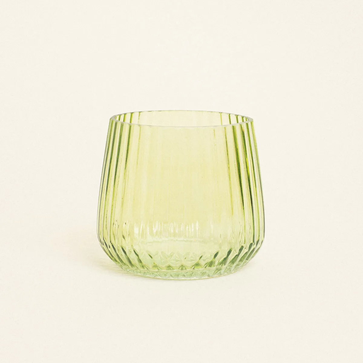 Κηροπήγιο Γυάλινο Ριγέ 11 x 9 cm